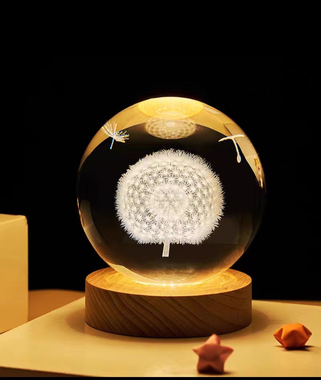 بلورة كريستال مضيئة اشكال الكواكب والقمر والكرة الارضية- 3D Crystal Ball