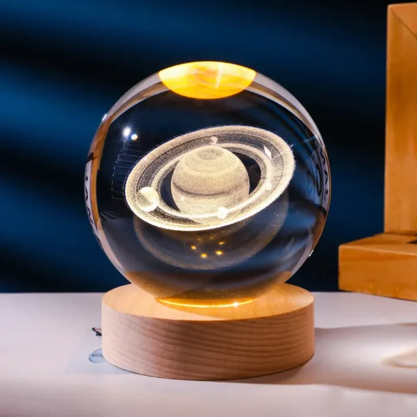 ⁦بلورة كريستال مضيئة اشكال الكواكب والقمر والكرة الارضية- 3D Crystal Ball⁩ - الصورة ⁦10⁩
