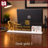 يافطة مكتب اكريليك مع مكان للكروت و  Desk Gold 3 - Qr code