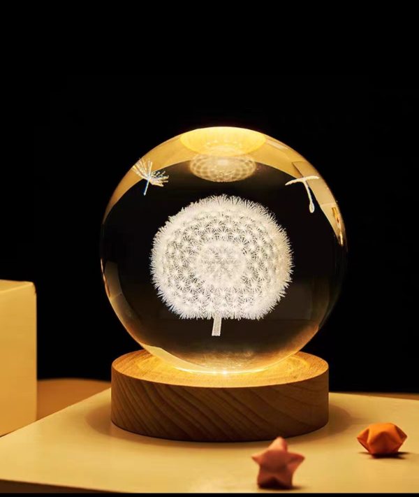 ⁦بلورة كريستال مضيئة اشكال الكواكب والقمر والكرة الارضية- 3D Crystal Ball⁩ - الصورة ⁦4⁩