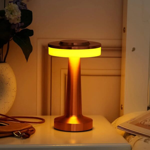 اباجورة ليد معدن لاسلكية دائرية - قابلة للشحن -  Led Lamp with battery